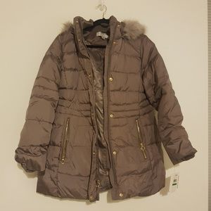 *NEVER WORN* Anne Klein Missy Quilted Hooded Faux